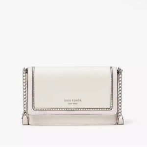 Kate Spade Morgan Inlay Flat Chain Wallet in Parchment